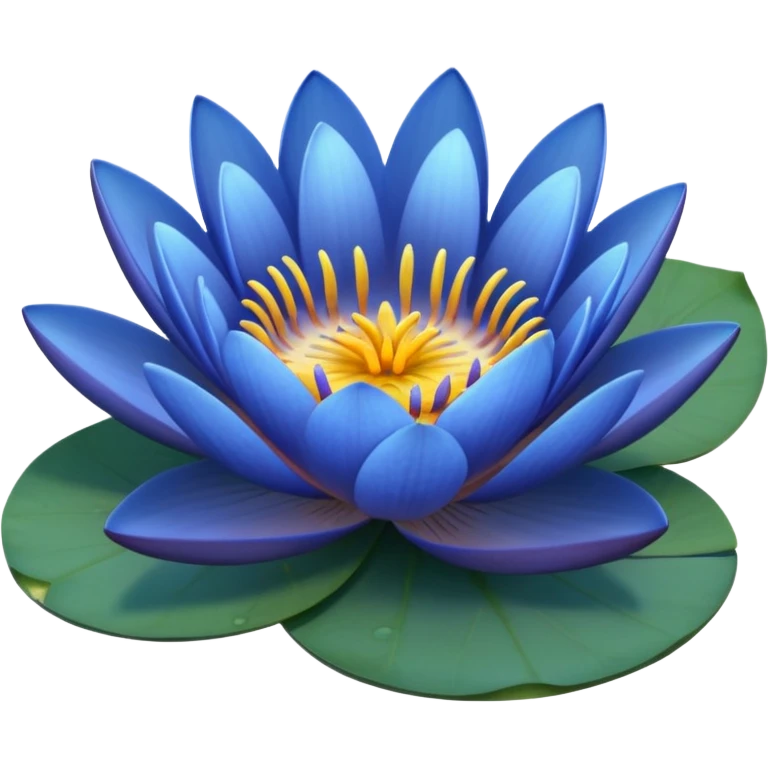 blue water lily circle leaf emoji