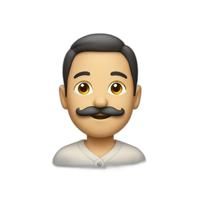 Un petit homme avec une moustache carrée emoji