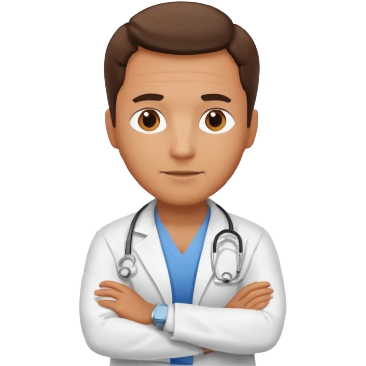 남자 의사가 팔로 엑스자 표시 emoji