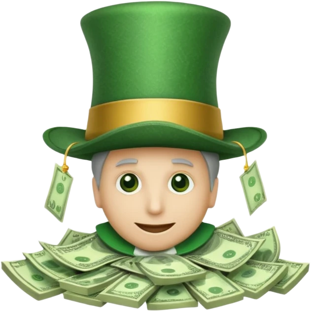 gorro de mago lleno de dolares emoji