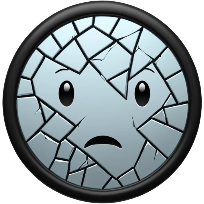 emo mirror with a cracked surface emoji