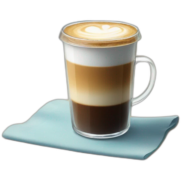 glass of coffee stands on the seashore emoji