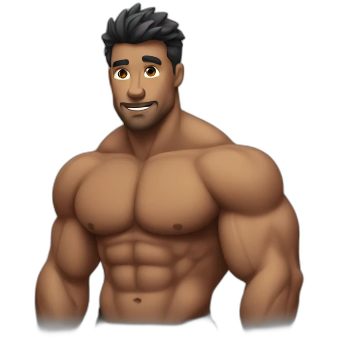 Muscular hunk emoji