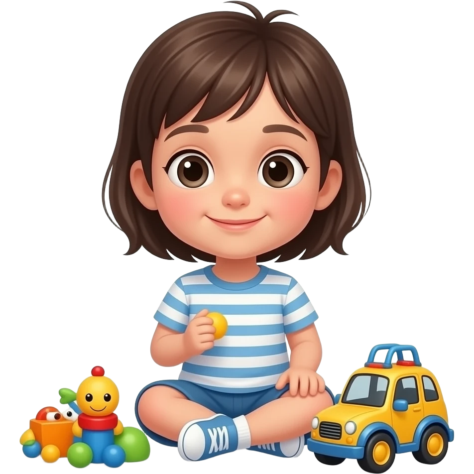 child with toys emoji