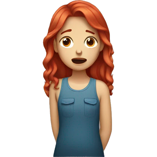 Girl with red hair crying  emoji