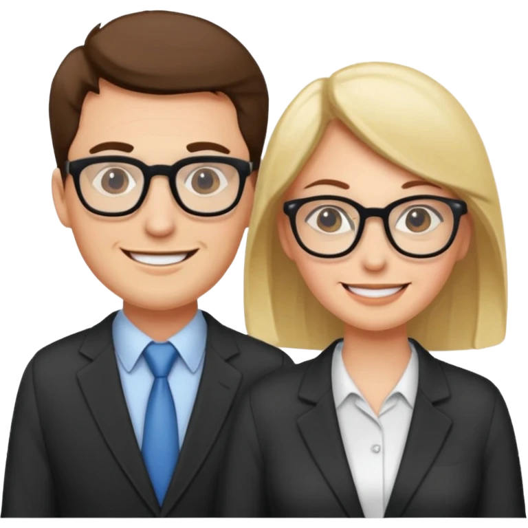 two Bestie man and woman coworkers teacher sarcastic emoji