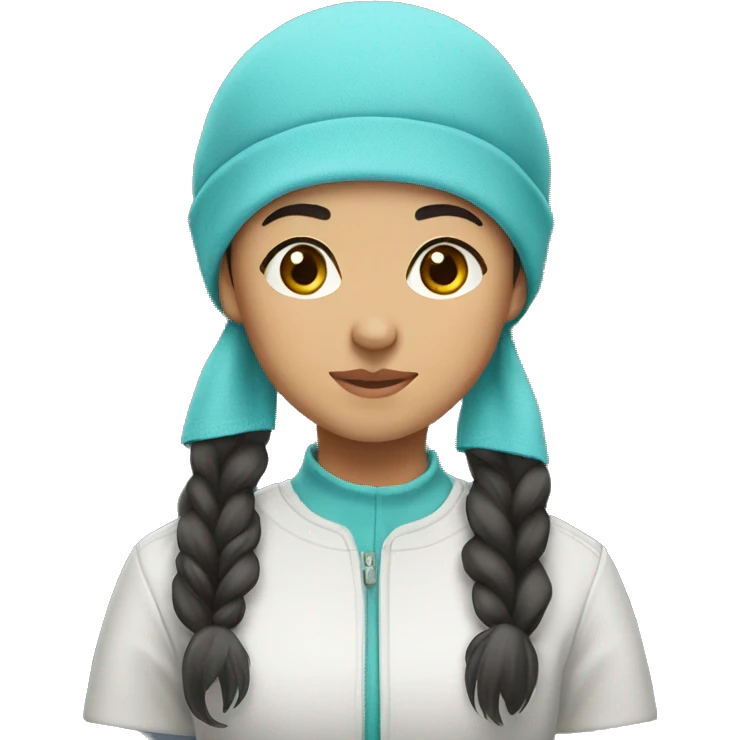 kazakh girl with skullcap emoji
