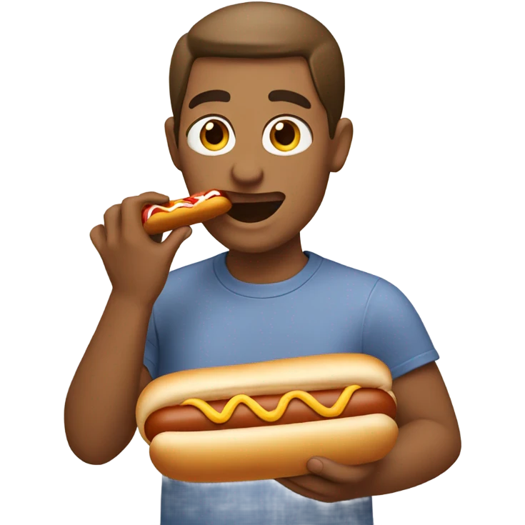 person eating hotdog emoji