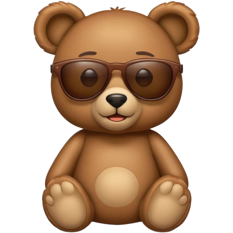 The actuel Teddy bear emoji but with sunglasses emoji