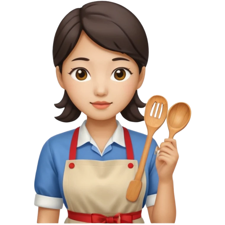 Korean woman wearing an apron emoji