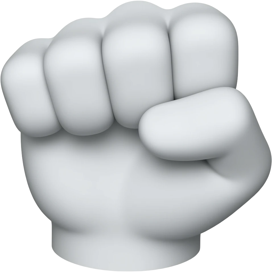 make a larger gap in the fingers too and make the hand horizontal Make a hand like a fist with empty space in the inside, vertical, 90 degrees to the right, and completely sickly white emoji