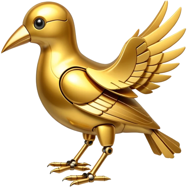 gold robotic bird emoji