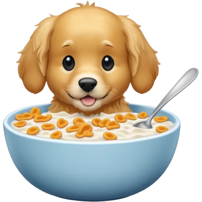 dog in a bowl of cereal emoji