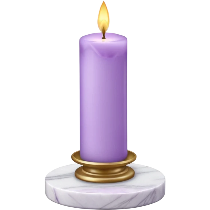 pastel-violet candle on a white tall marble-stone-pedestal-stand emoji