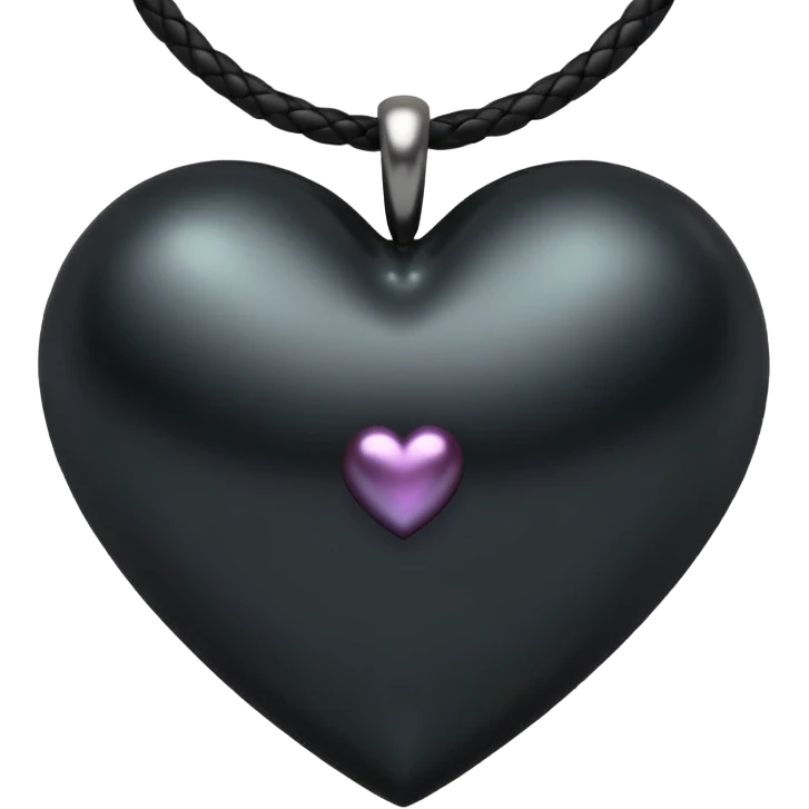 heart with gothic black pearl necklace emoji