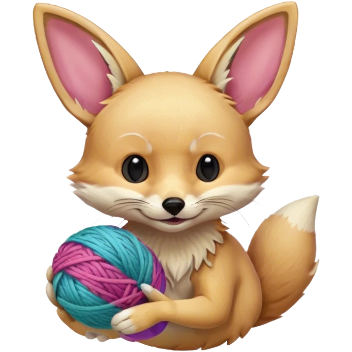 fennec playing with yarn ball  emoji