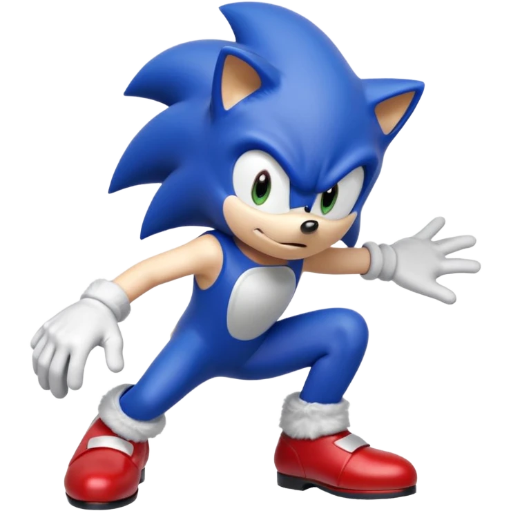 Sonic the Hedgehog crouched and ready to dash emoji