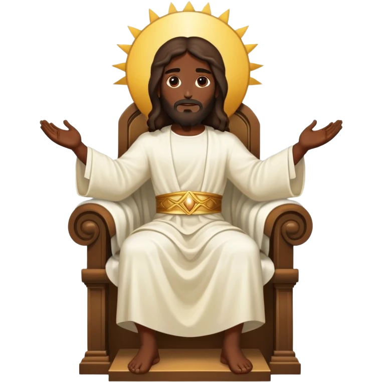 Dark skin Jesus on his heavenly Throne  emoji