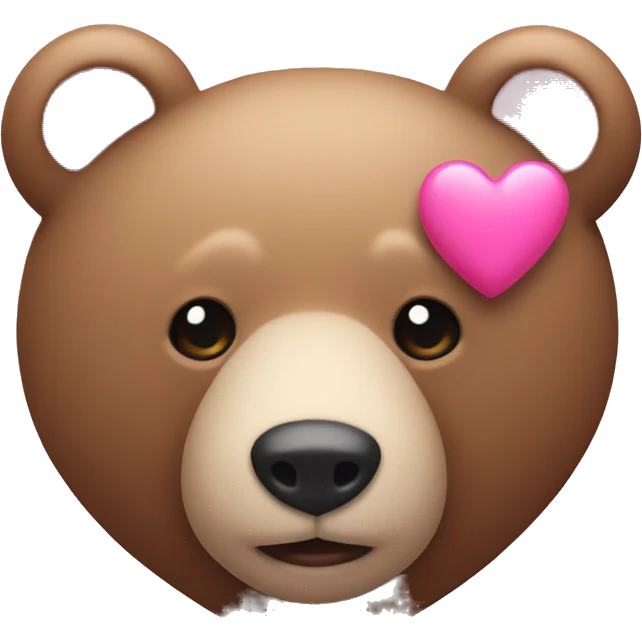 Pink heart and bear emoji