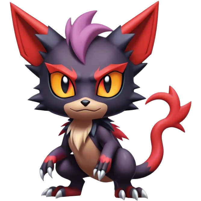 Edgy Cute Cool Kawaii Litten-Noivern-Zoroark-Noibat-Pokemon Full Body  emoji