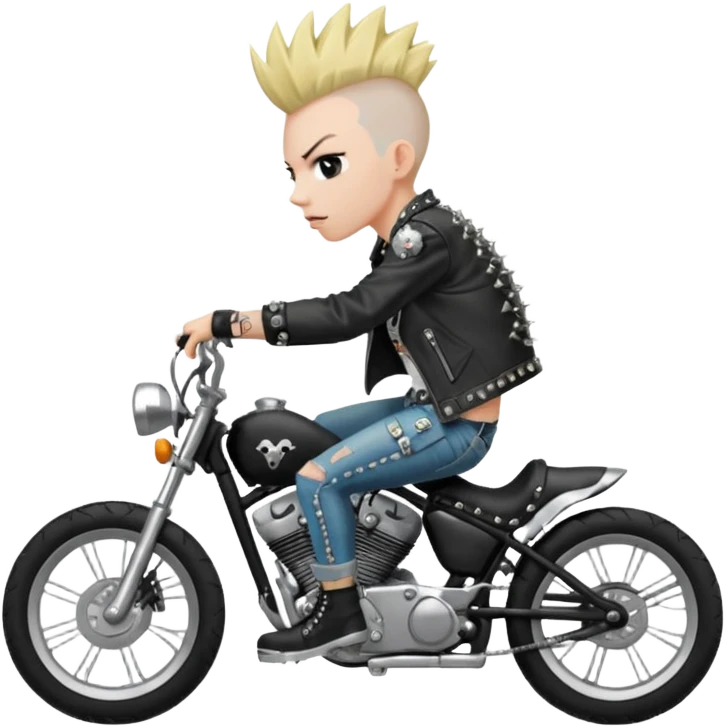 Punk rock performer on a bike  emoji