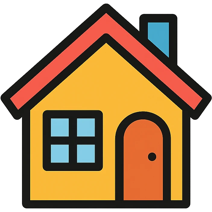 house, clean and modern, color outline icon style emoji