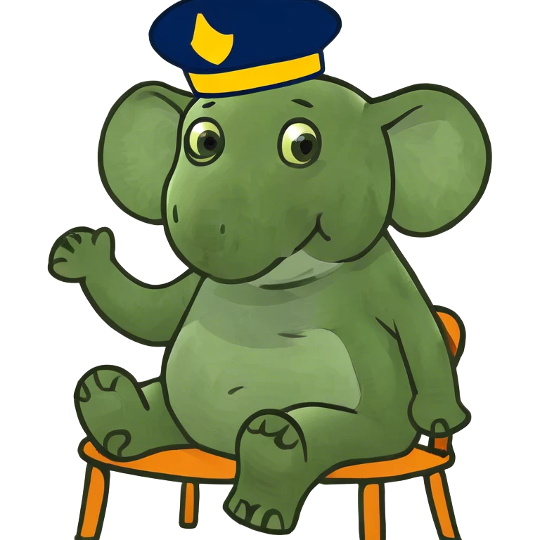 Elephant sat on small chair emoji