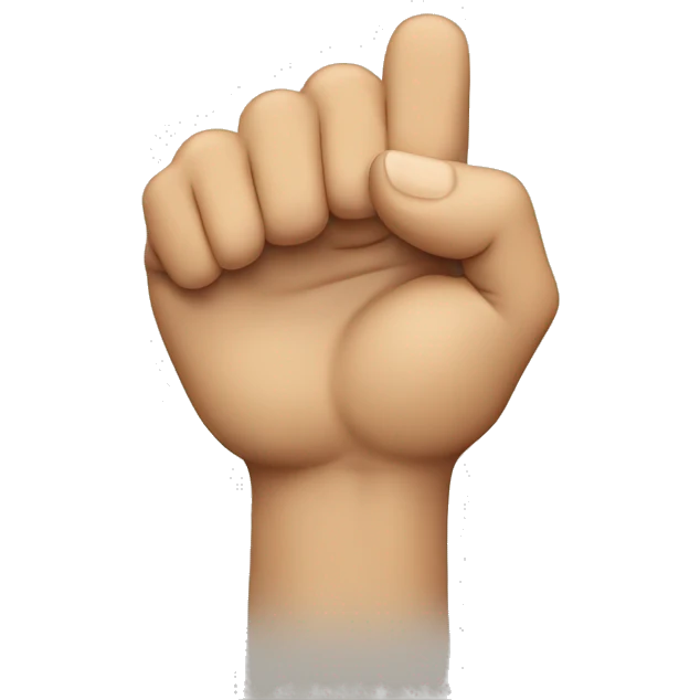 a fist but with the four fingers holding the thumb emoji