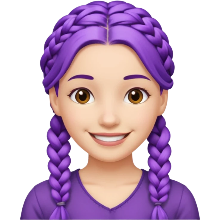 woman with purple braided hair emoji