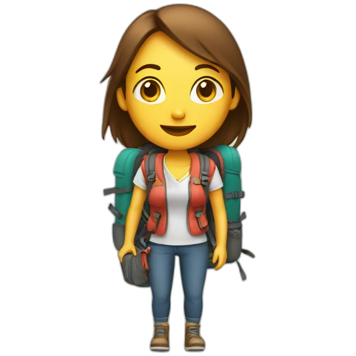 Female traveler with backpack emoji