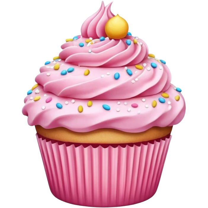 Cupcake with pink icing emoji