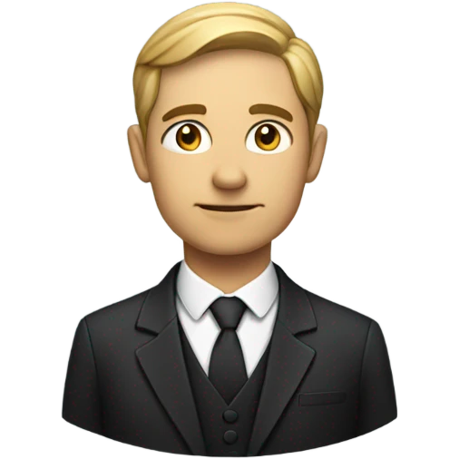 Guy with a suit holding a cross emoji