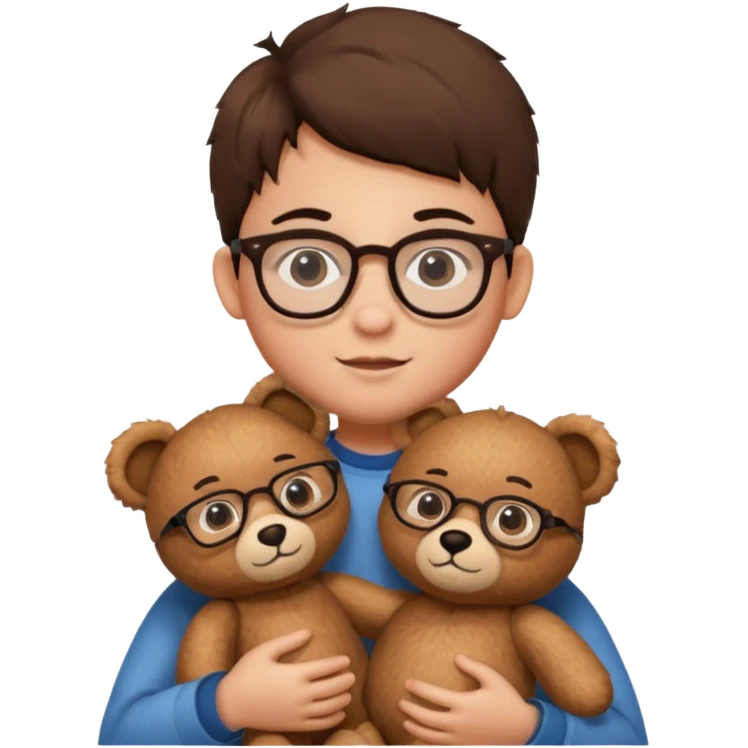 kid wearing glass with teddy bear  emoji