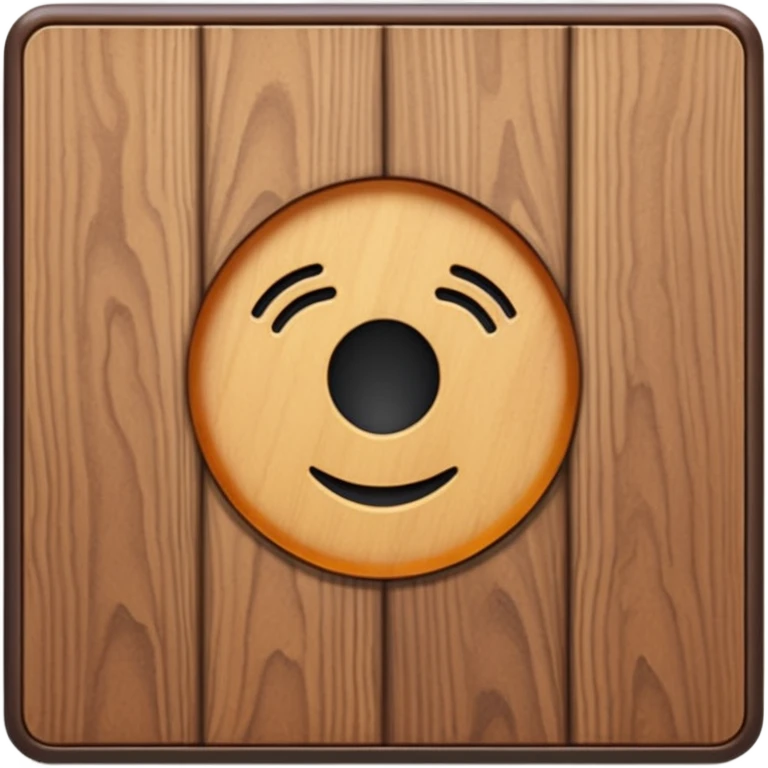 acoustic panel made of wood, realistic wood grain, simple emoji