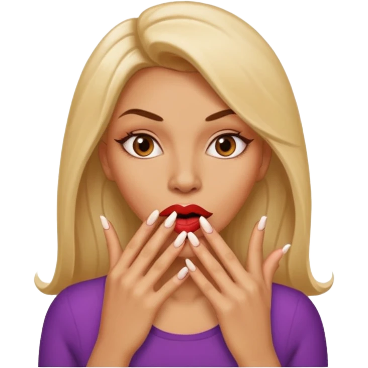 Big lips long nails bestie circle head biting her nails  emoji