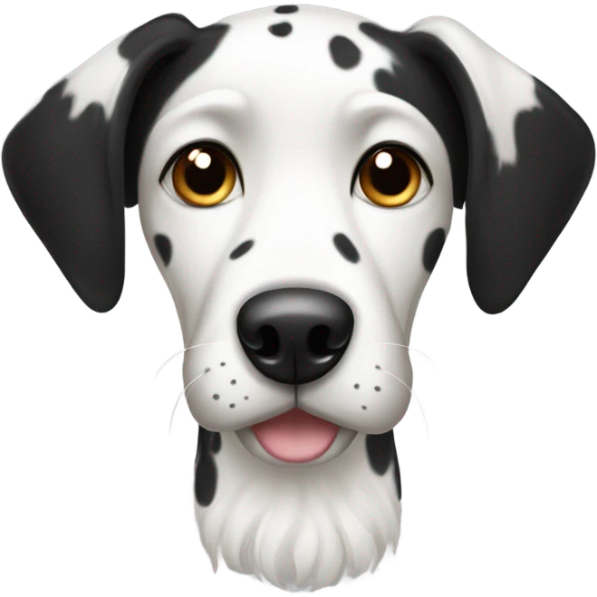 Black and white spotted dog with long ears emoji