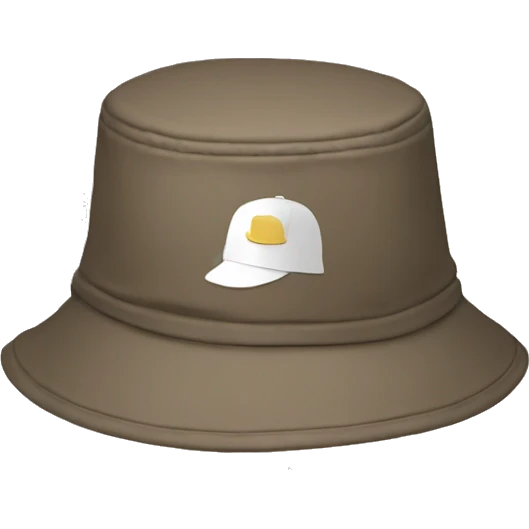 Bucket hat with a cap on it  emoji