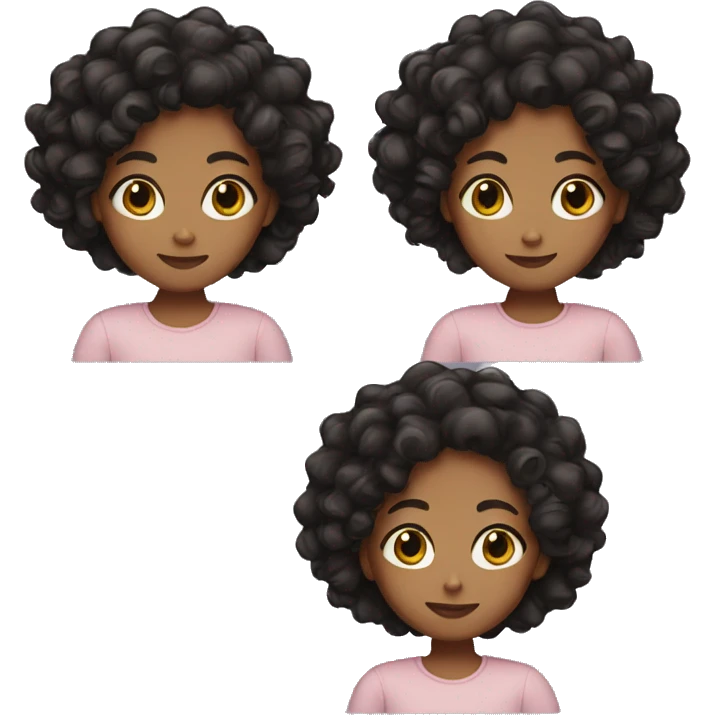 Brown girl with curly black hair emoji