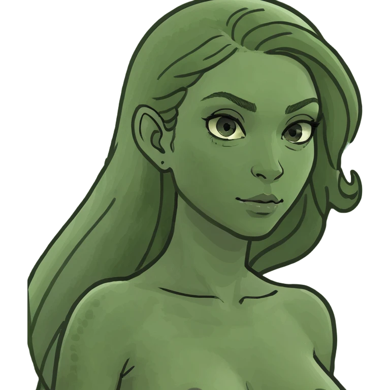 Female naked sea siren emoji