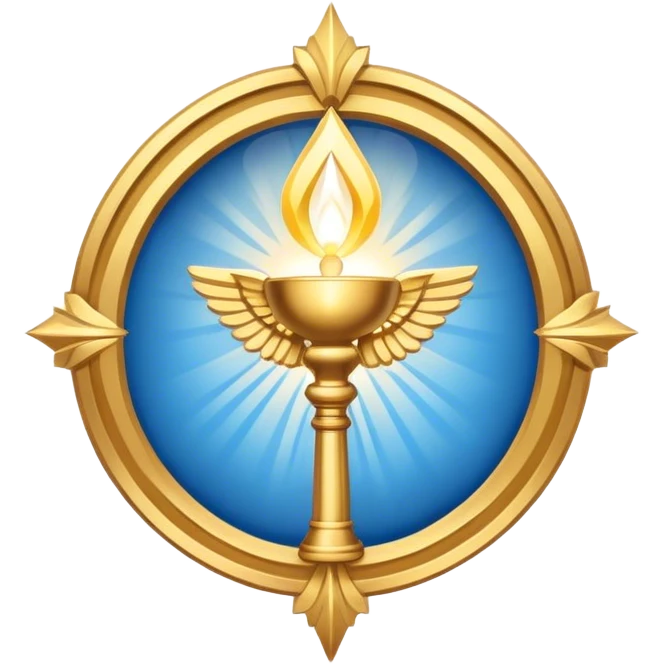 saint emblem holy light blue emoji