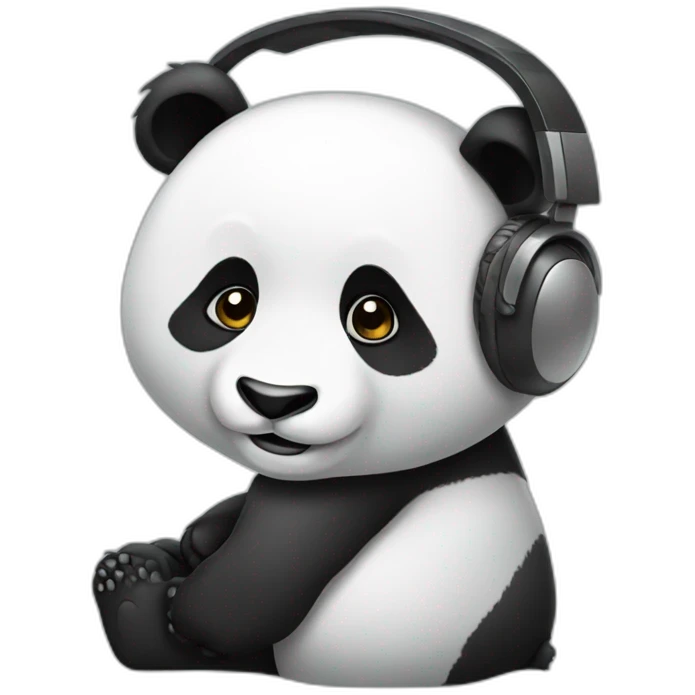 Panda with headphone emoji