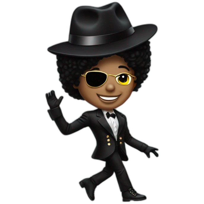 Micheal Jackson doing moonwalk emoji