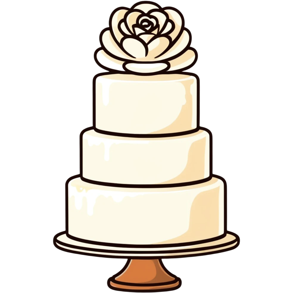white wedding cake with pearl decorations emoji