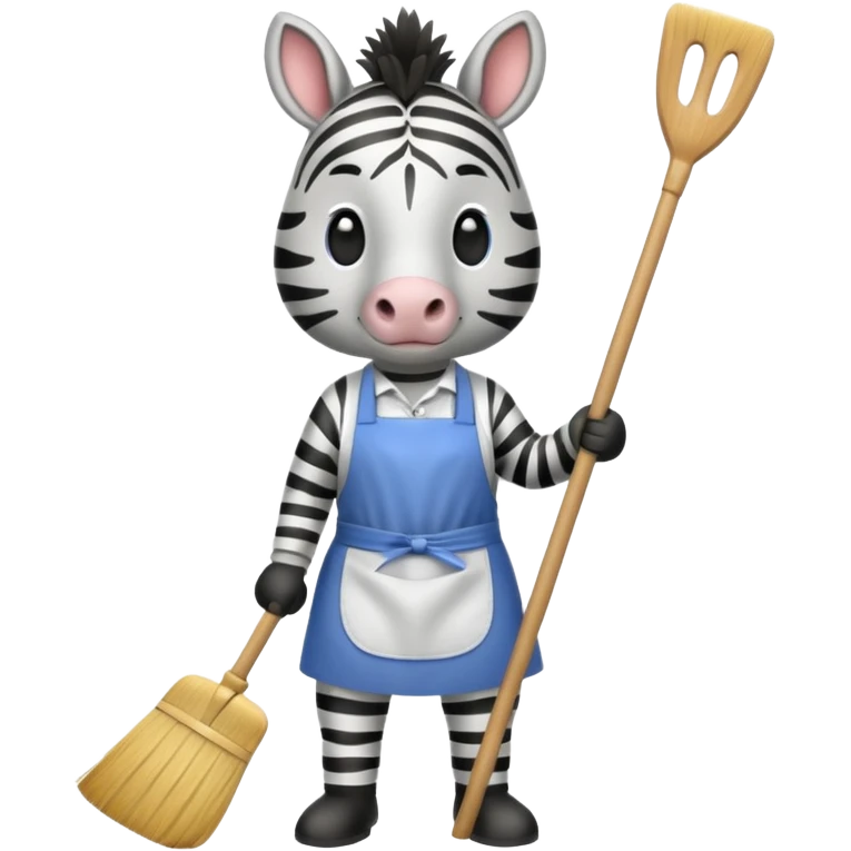 zebra is cleaning the house emoji