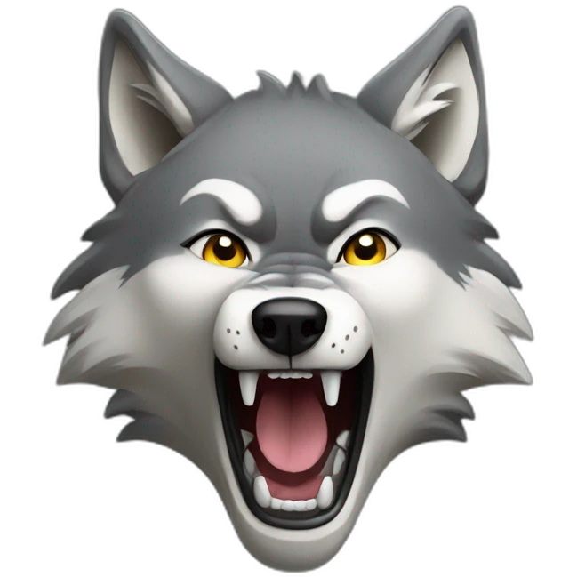 female wolf growling emoji