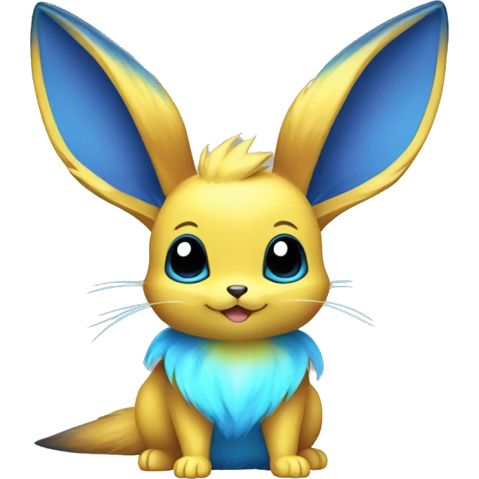 Shiny Colorful Yellow Blue Electric Mouse Eevee emoji