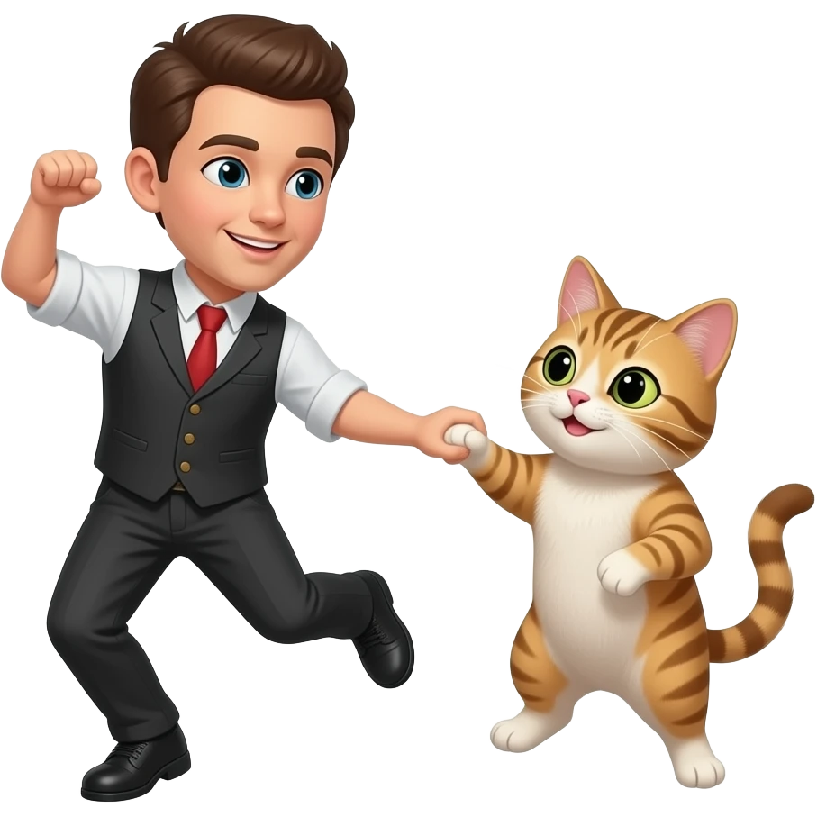 Chatillon et  chat   danse. emoji