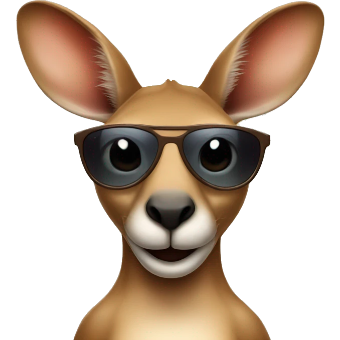 Cute kangaroo wearing cool sunglasses emoji