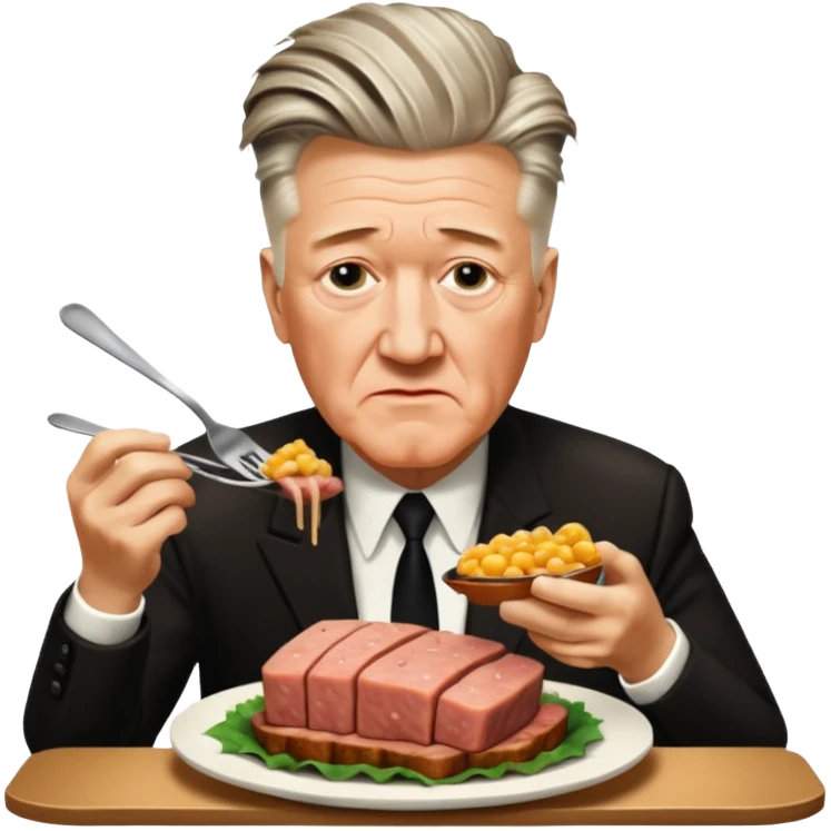 David Lynch with a SPAM dinner emoji