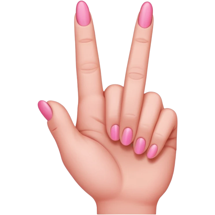 Pink middle finger emoji